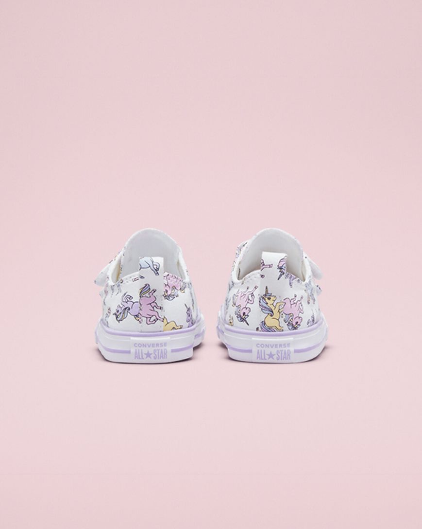 Tenisi Baieti Converse Chuck Taylor All Star Easy-On Unicorns Albi Gri Violet | RO ORHGW728